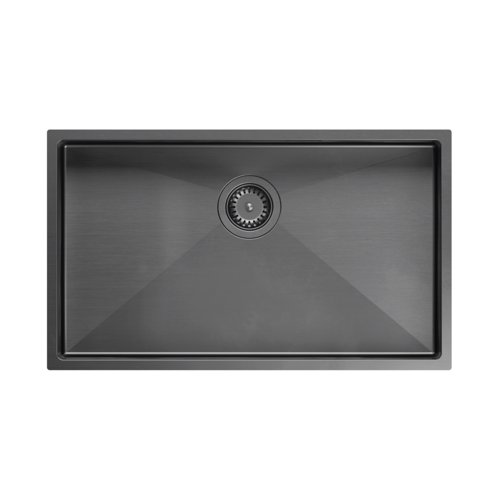 Zlewozmywak stalowy QUADRON ANTHONY 80 GRAPHITE METAL PVD widok z góry