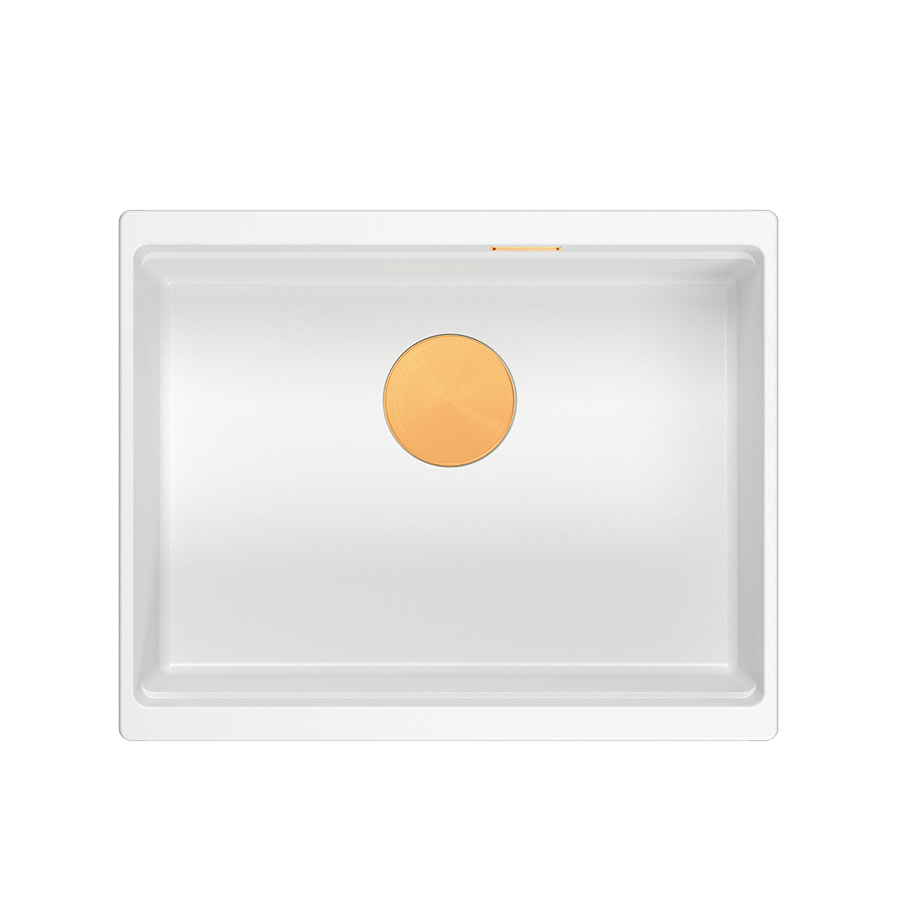 Zlewozmywak granitowy LOGAN 100 SNOW WHITE / MIEDZIANY