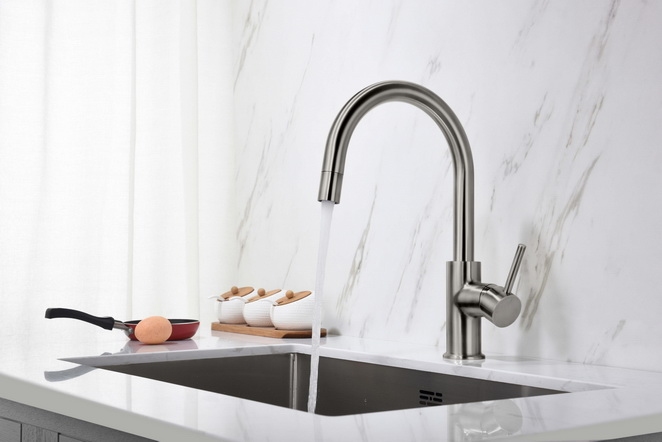 Rysunek techniczny baterii kuchennej Blue Water Plaza stalowa