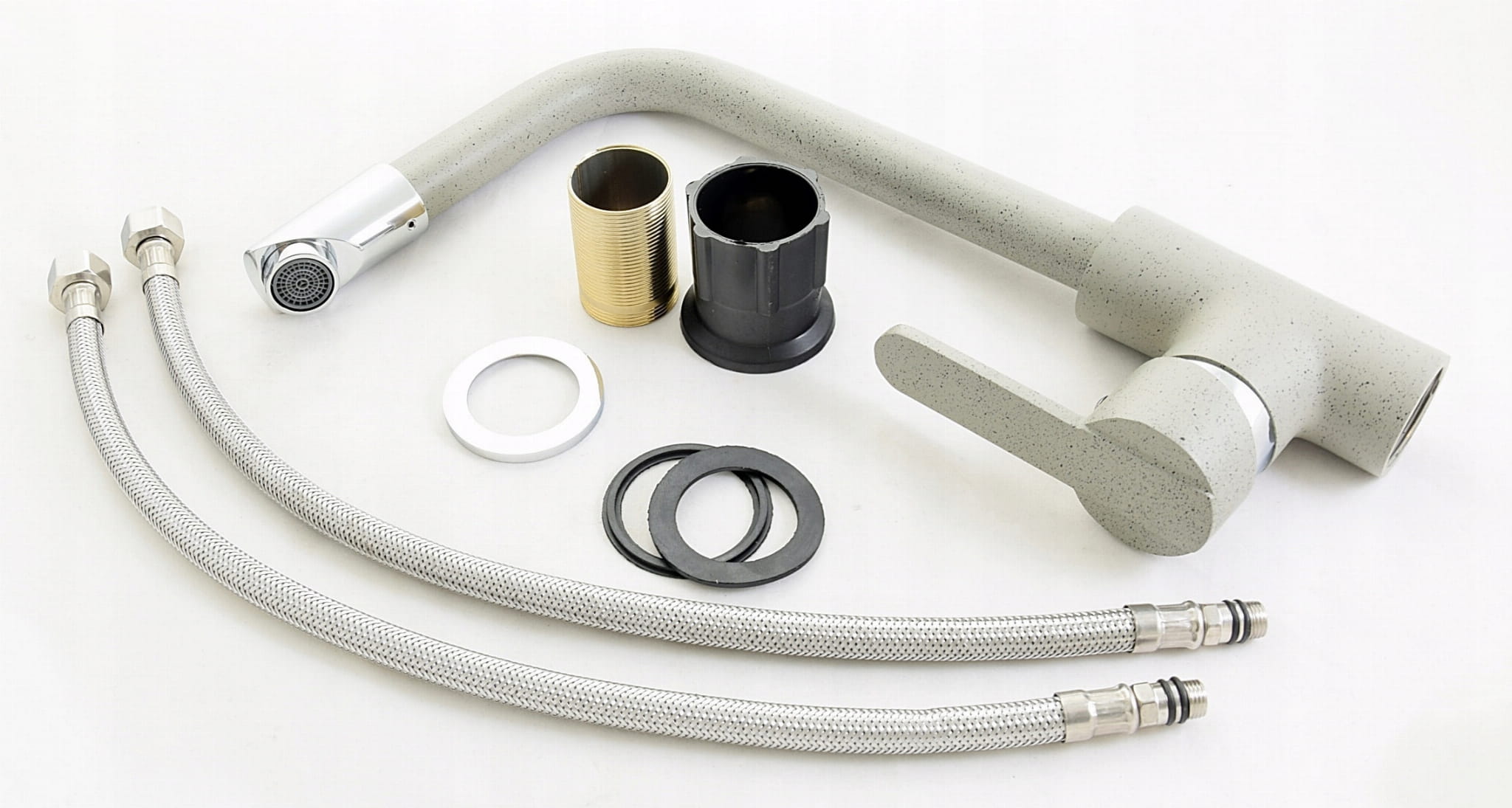 Bateria kuchenna zlewozmywakowa MOVE SZARA LAVRE - widok ogólny