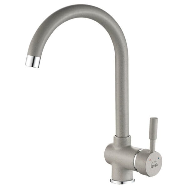 Bateria kuchenna LAVEO Lete szara - bateria zlewozmywakowa stojąca z wylewką U