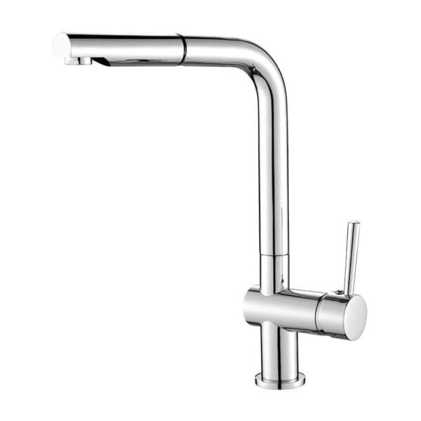 Bateria kuchenna LAVEO Luna chrom - bateria zlewozmywakowa stojąca z wyciąganą wylewką