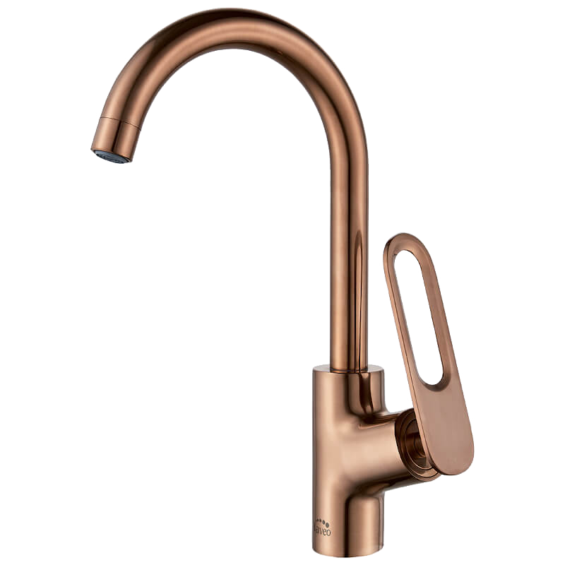 Bateria kuchenna LAVEO Tierra miedź – bateria zlewozmywakowa stojąca z wylewką U 