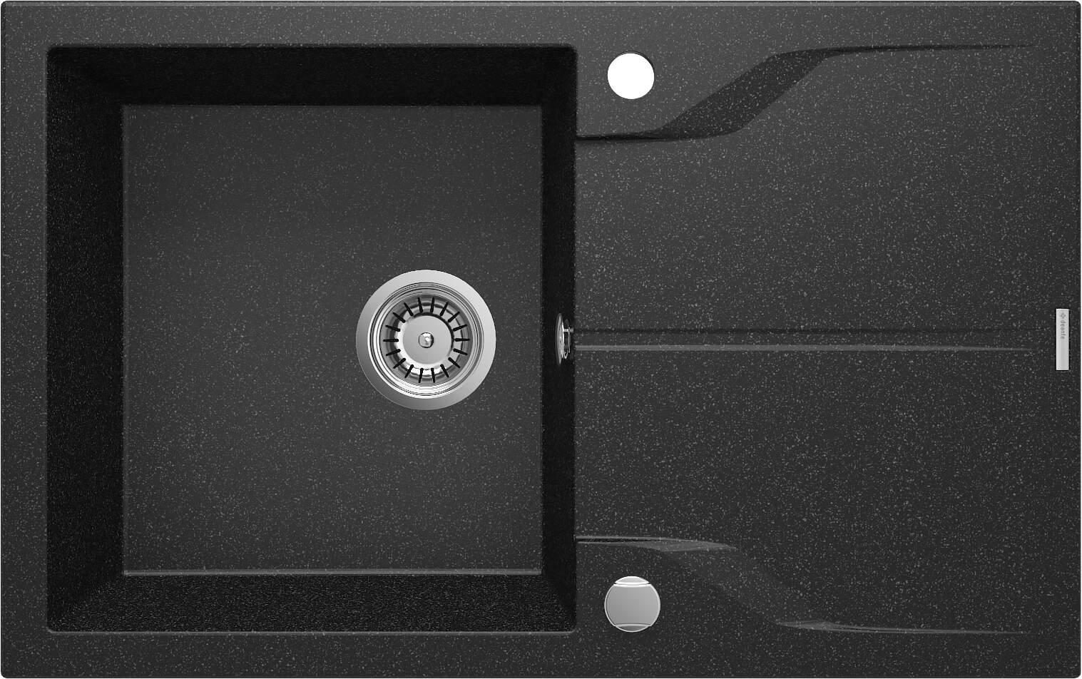 Deante Zlewozmywak granitowy ANDANTE GRAFIT 1-komorowy z ociekaczem