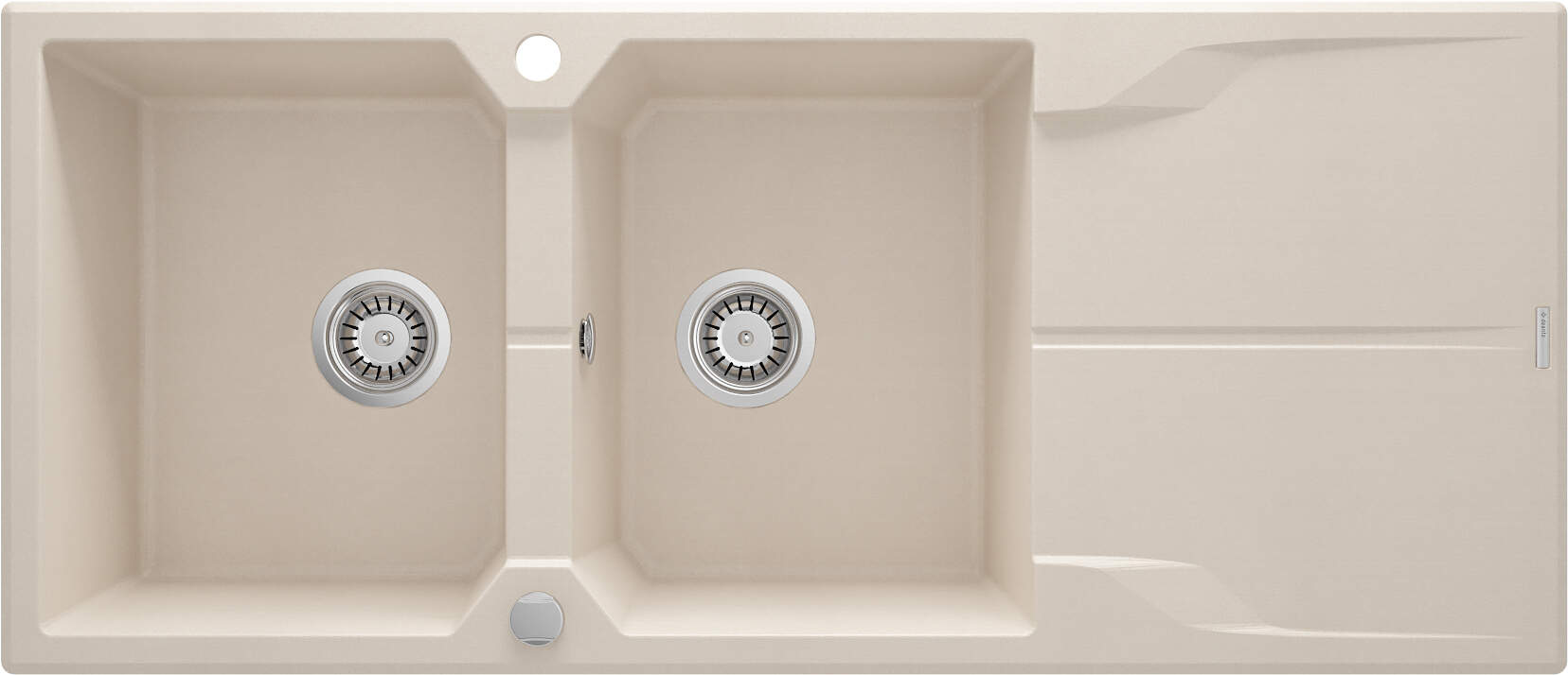 Deante Zlewozmywak granitowy ANDANTE BEŻ 2-komorowy z ociekaczem