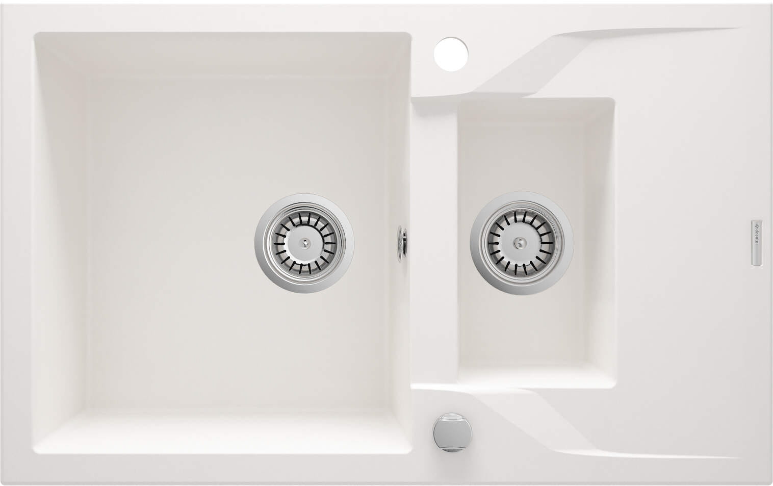 Deante Zlewozmywak granitowy ANDANTE ALABASTER 1.5-komorowy z ociekaczem