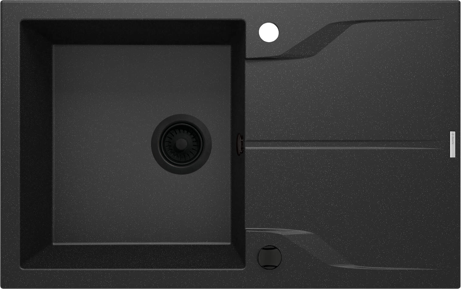 Deante Zlewozmywak granitowy ANDANTE GRAFIT METALIK 1-komorowy z ociekaczem