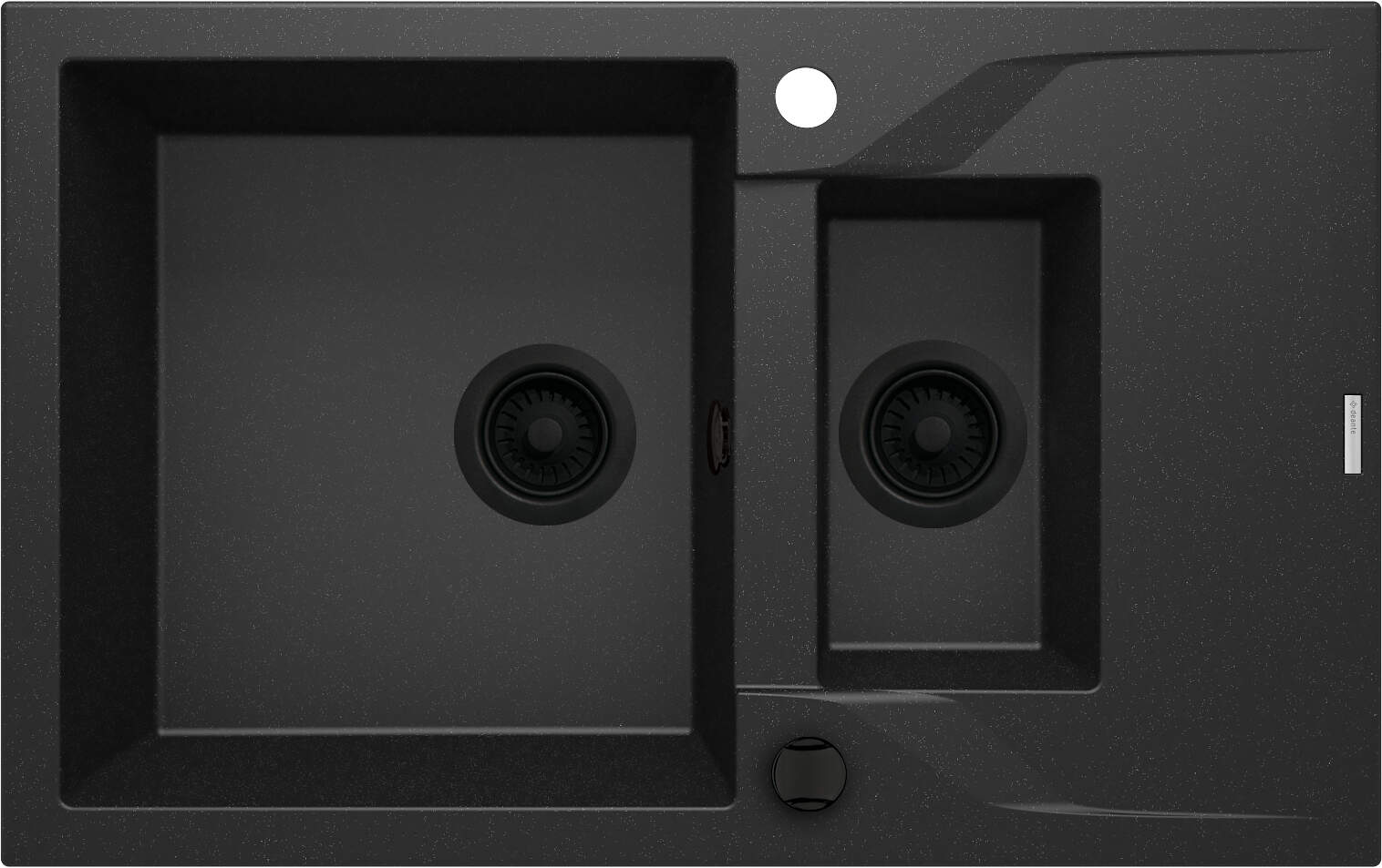 Deante Zlewozmywak granitowy ANDANTE GRAFIT METALIK 1.5-komorowy z ociekaczem