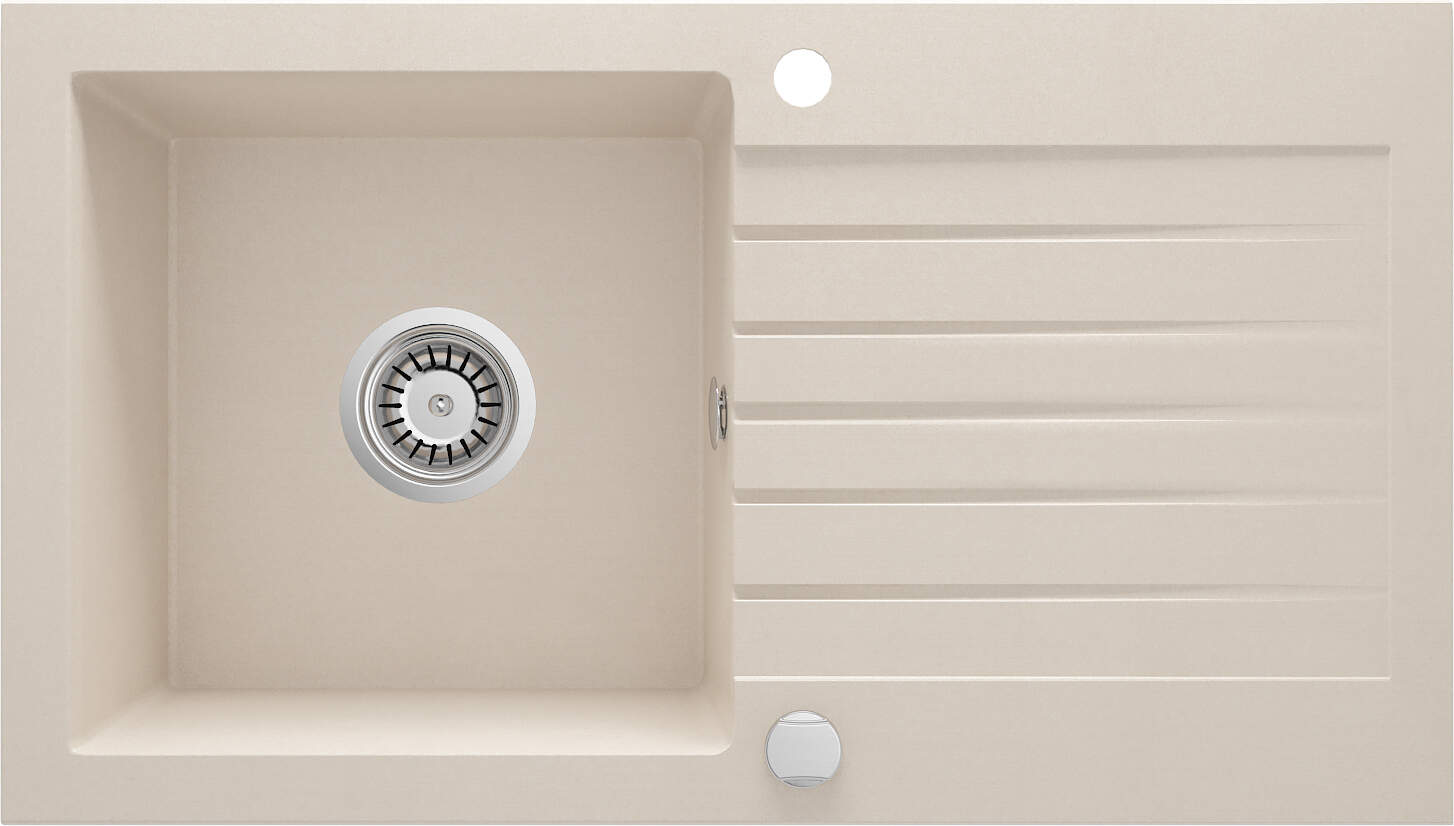 Deante Zlewozmywak granitowy ZORBA BEŻ 1-komorowy z ociekaczem