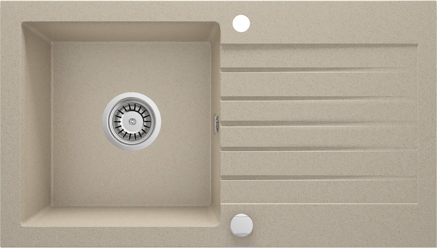 Deante Zlewozmywak granitowy ZORBA PIASEK 1-komorowy z ociekaczem