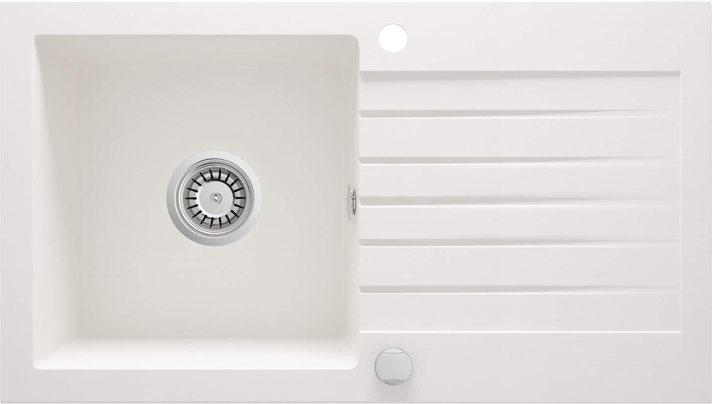 Deante Zlewozmywak granitowy ZORBA ALABASTER 1-komorowy z ociekaczem