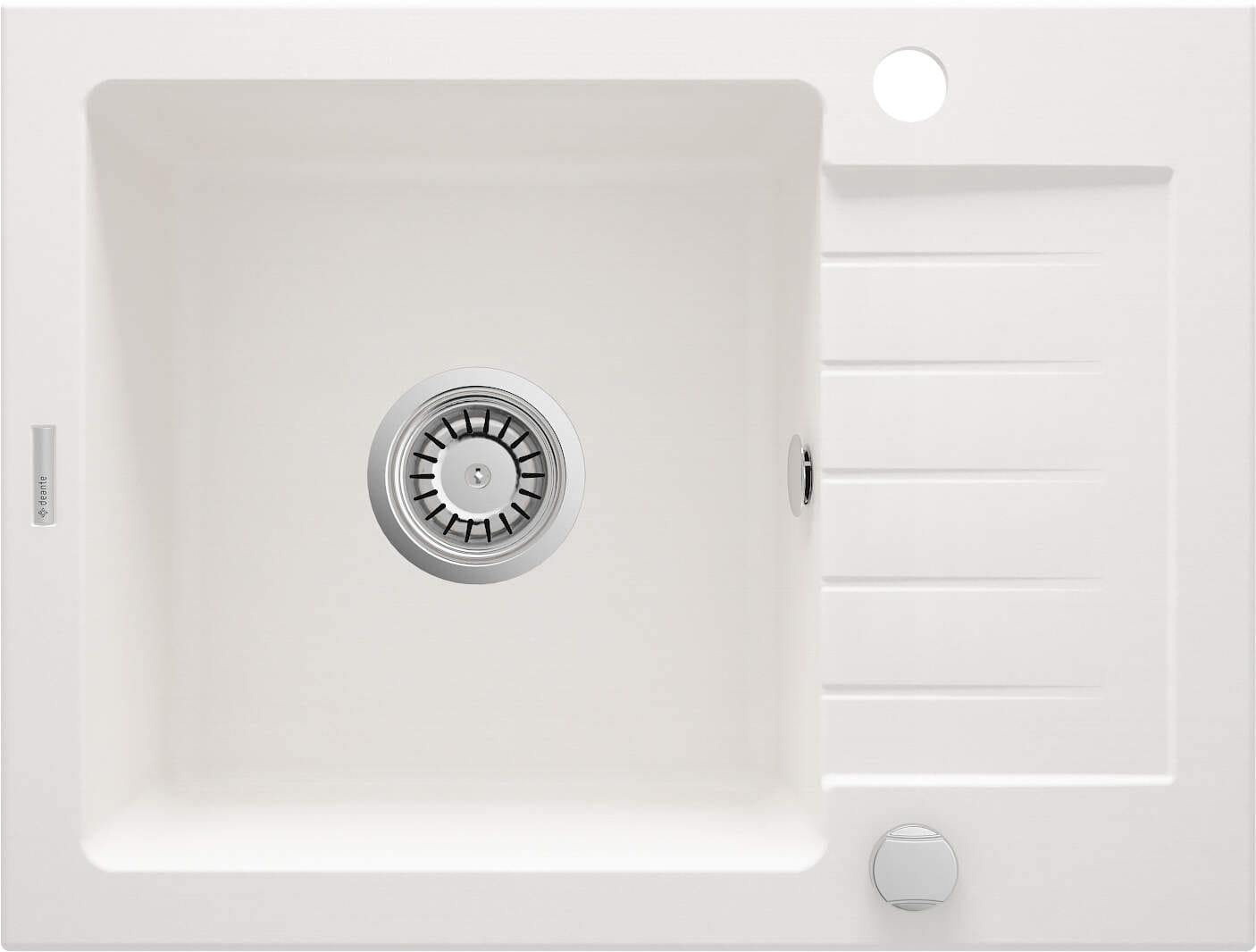 Deante Zlewozmywak granitowy ZORBA ALABASTER 1-komorowy z ociekaczem