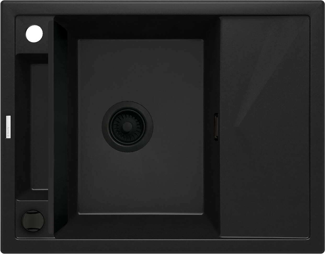 Deante Zlewozmywak granitowy magnetyczny MAGNETIC NERO 1-komorowy z ociekaczem