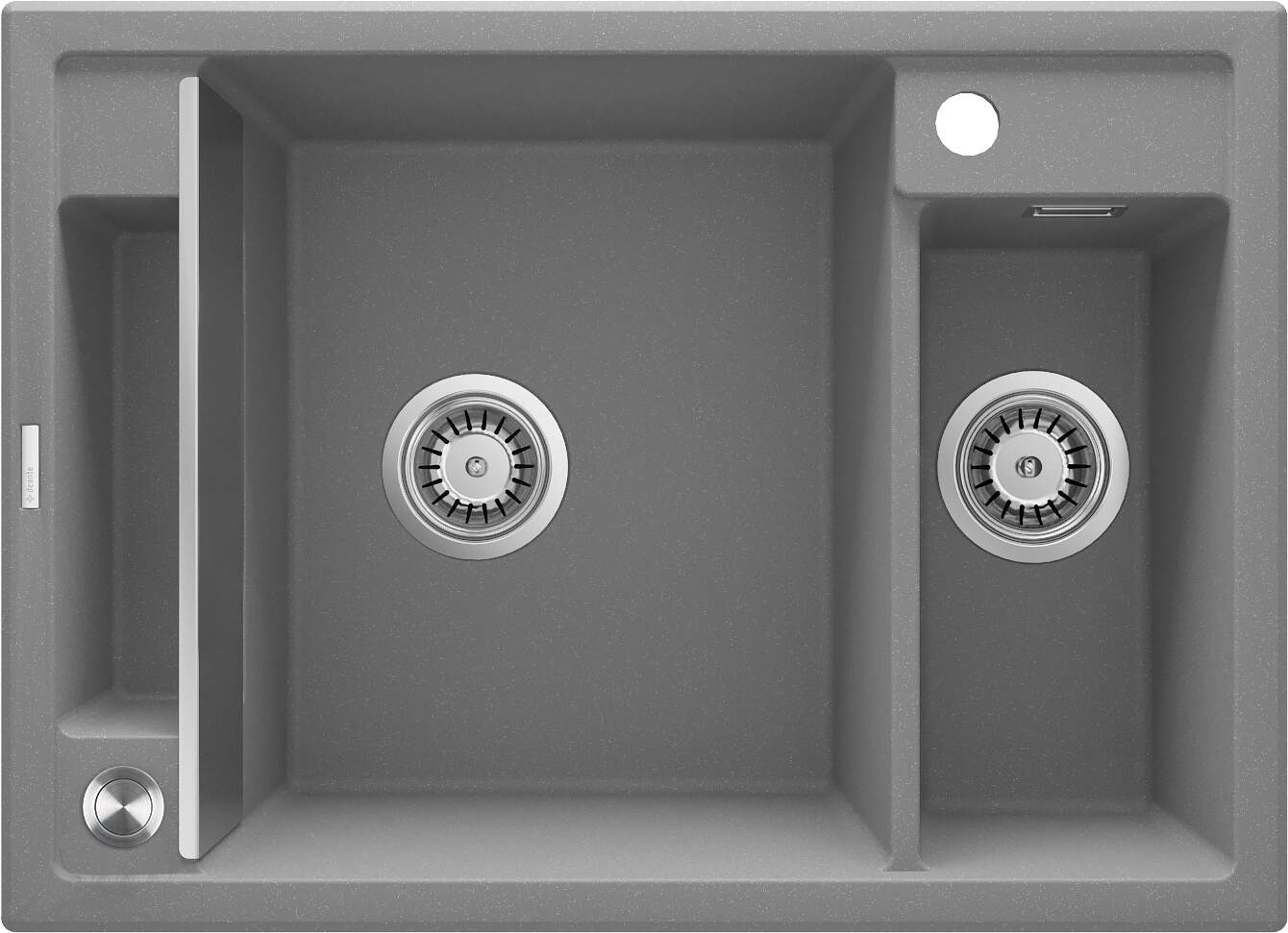 Deante Zlewozmywak granitowy magnetyczny MAGNETIC SZARY METALIK 1.5-komorowy