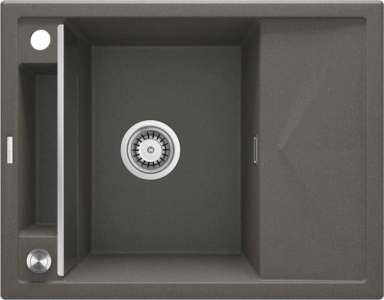 Deante Zlewozmywak granitowy magnetyczny  MAGNETIC ANTRACYT METALIK 1-komorowy z ociekaczem