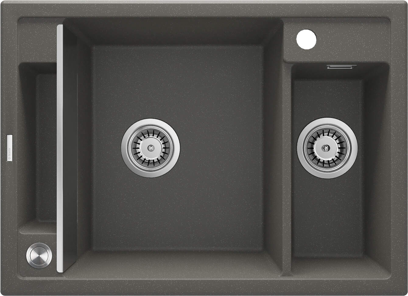 Deante Zlewozmywak granitowy magnetyczny MAGNETIC ANTRACYT METALIK 1.5-komorowy