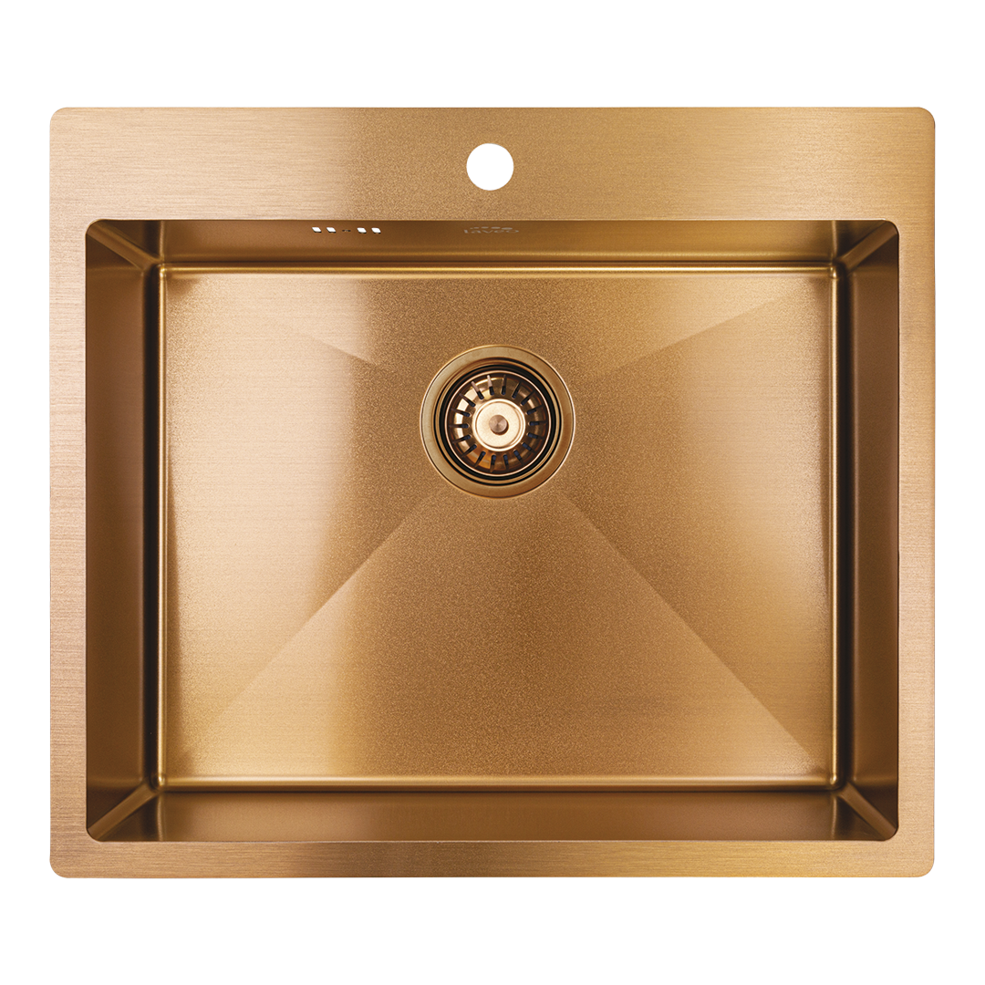 Zlewozmywak stalowy LAVEO Marmara miedź 59x51 - zlewozmywak 1-komorowy