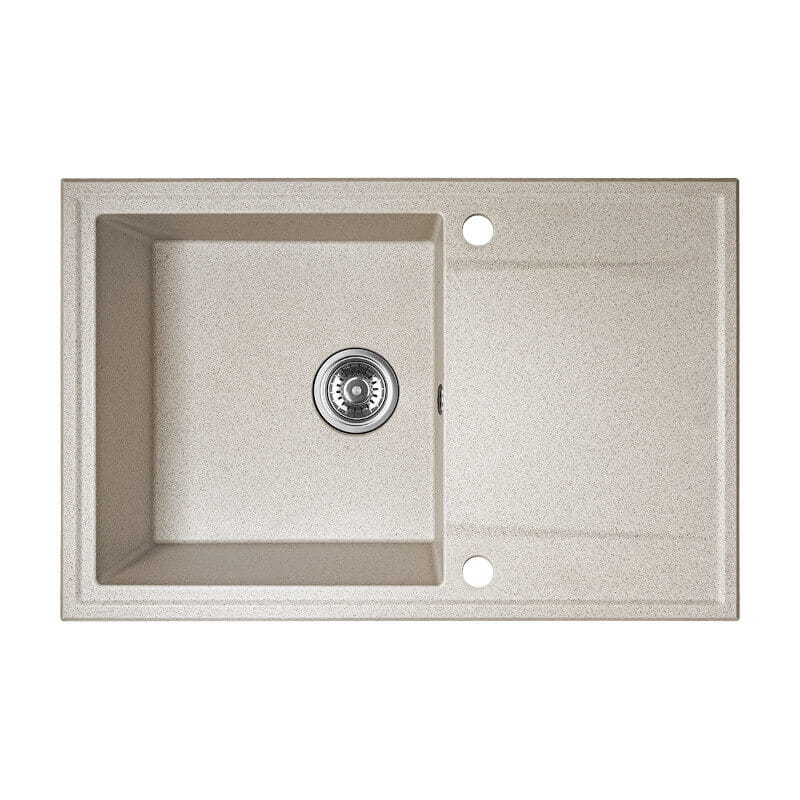 Zlewozmywak granitowy HUNTER 67x44 beżowy - zlew 1-komorowy z ociekaczem