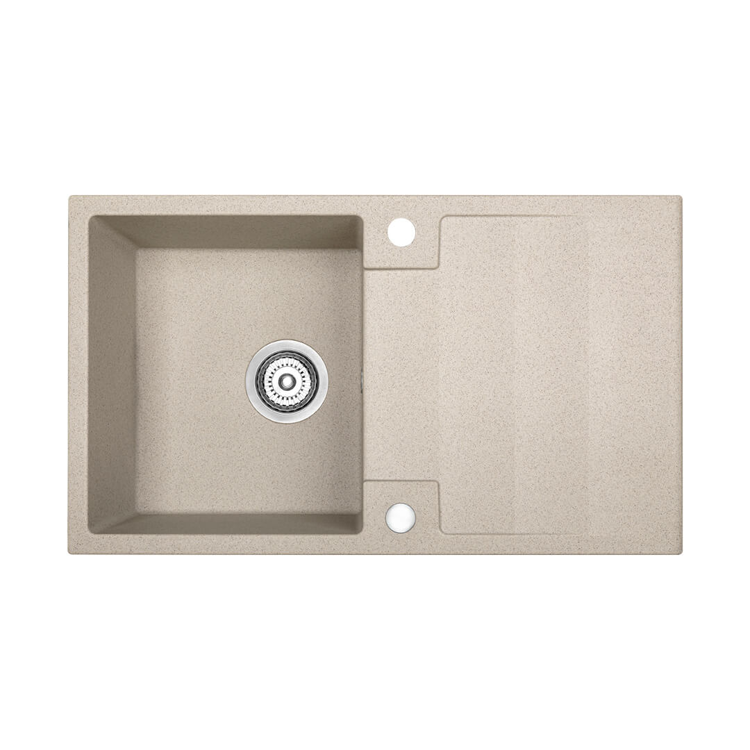 Zlewozmywak granitowy RAB 76x44 beżowy - zlew 1-komorowy z ociekaczem 