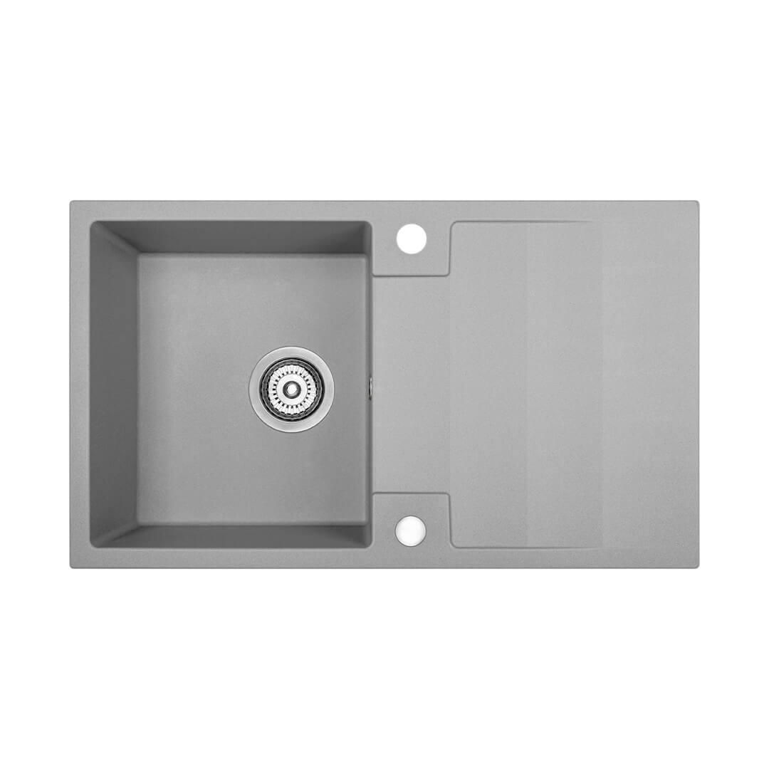 Zlewozmywak granitowy RAB 76x44 szary - zlew 1-komorowy z ociekaczem 