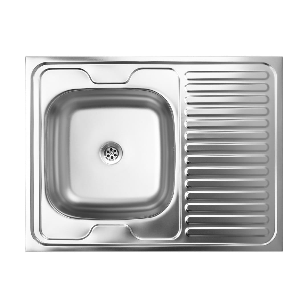 Rysunek techniczny zlewozmywaka stalowego KUCHINOX 80x60 z ociekaczem