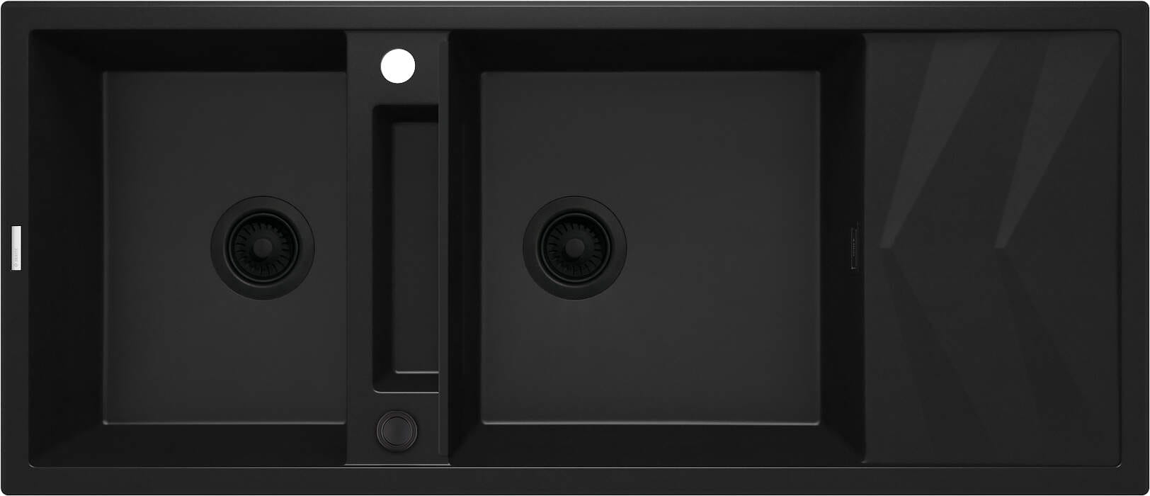 Deante Zlewozmywak granitowy magnetyczny MAGNETIC NERO 2-komorowy z ociekaczem