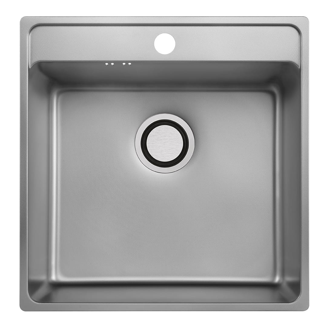 Zlewozmywak stalowy LAVEO BESOS 49x48 cm. - zlew 1-komorowy INOX LEN