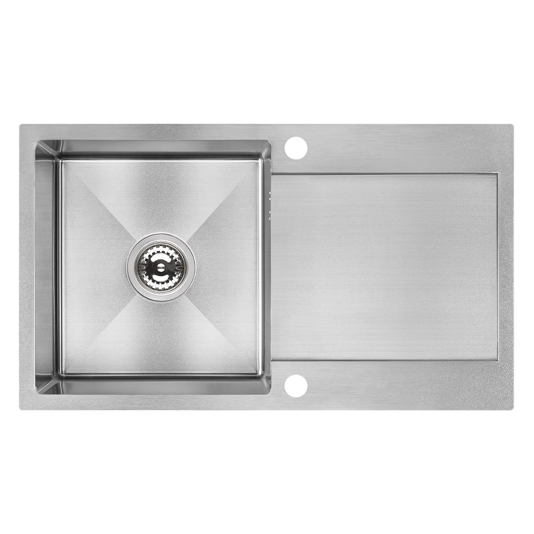 Zlewozmywak stalowy LAVEO MARMARA INOX 76x44 cm. - Zlewozmywak 1-komorowy z ociekaczem 