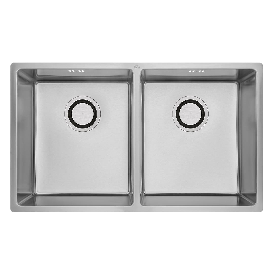 Zlewozmywak stalowy LAVEO ROSS INOX 74x44cm. - Zlewozmywak 2-komorowy 