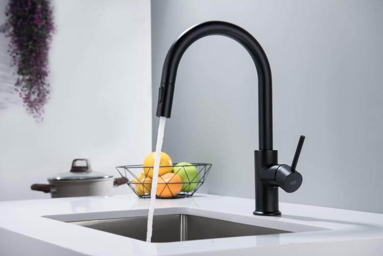 Bateria kuchenna zlewozmywakowa Blue Water Plaza Plus - Czarny Mat