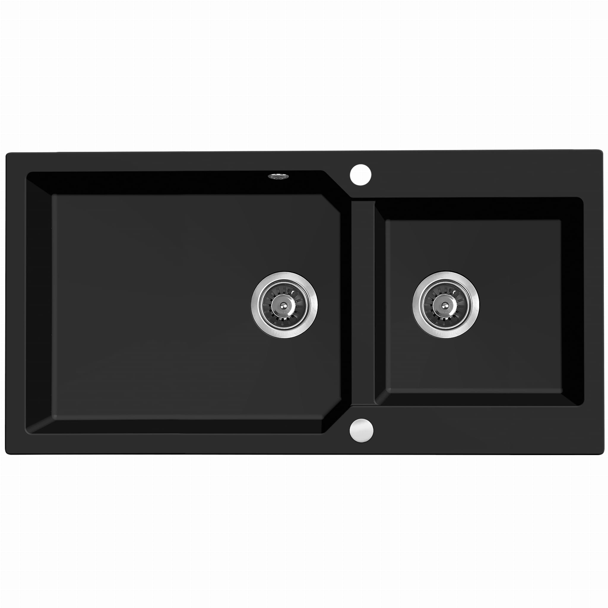 Zlewozmywak granitowy LAVEO MILOS 98x50 CZARNY MONOLIT- zlew 2-komorowy 