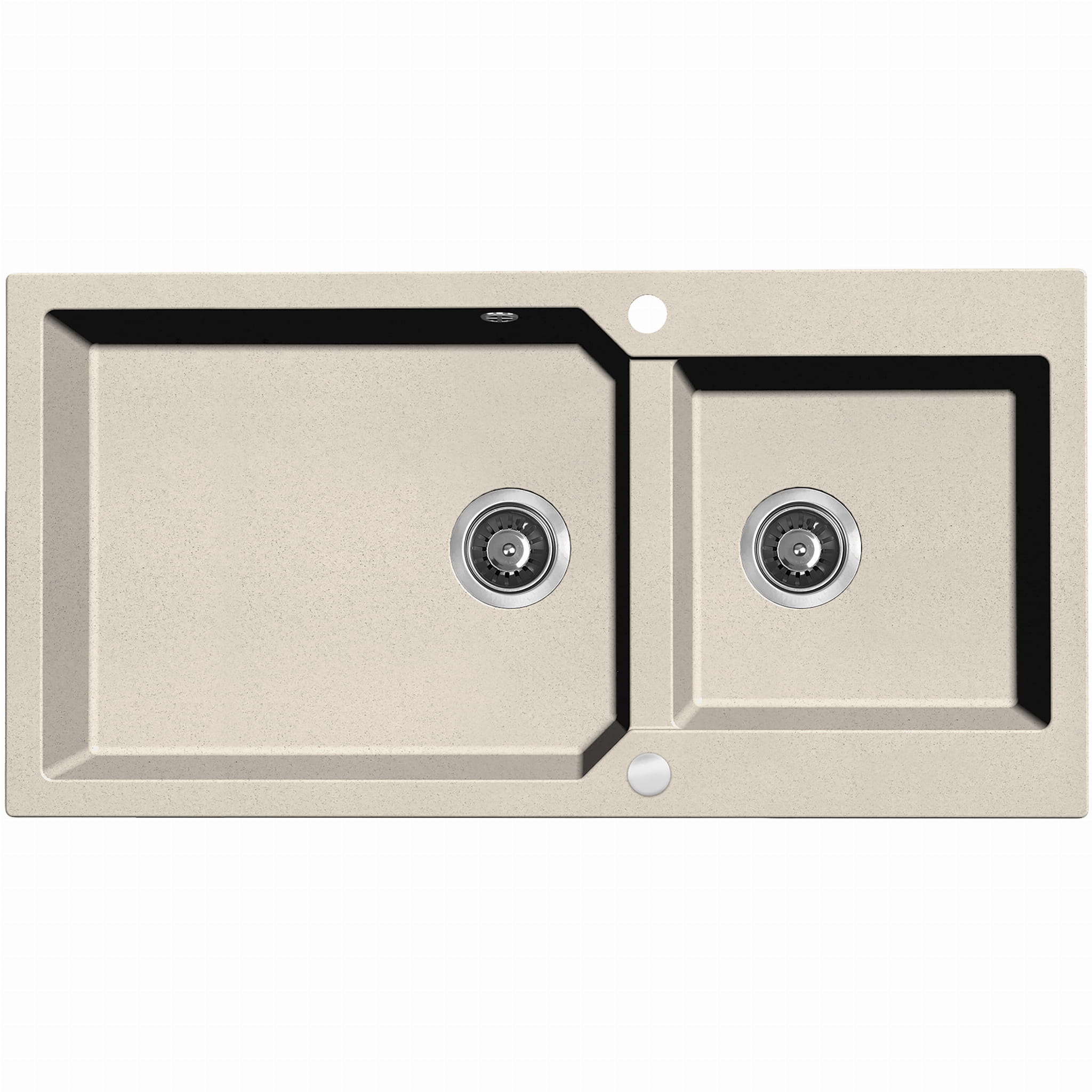 Zlewozmywak granitowy LAVEO MILOS 98x50 BEŻOWY - zlew 2-komorowy   