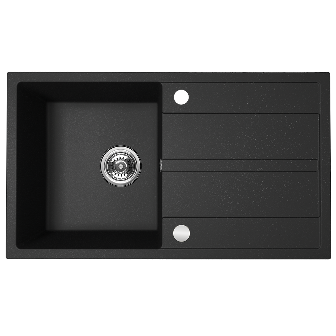 Zlewozmywak granitowy KUCHINOX VITI 76x44 CZARNY- zlew 1-komorowy        