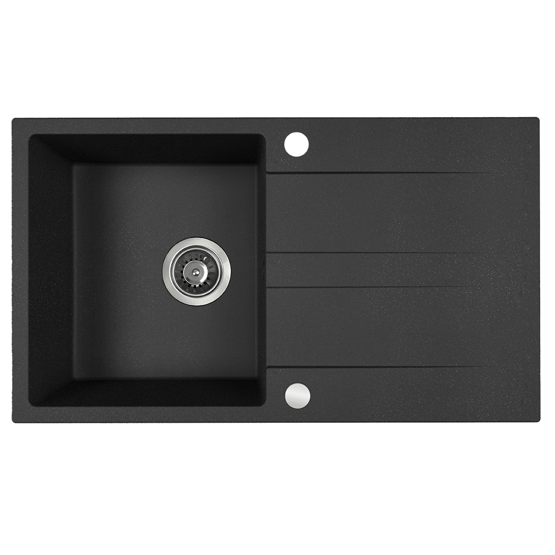 Zlewozmywak granitowy KUCHINOX LAUT 76x44 CZARNY- zlew 1-komorowy         