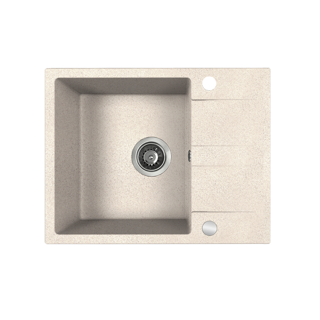 Zlewozmywak granitowy KUCHINOX LAUT 56x44 BEŻOWY- zlew 1-komorowy      