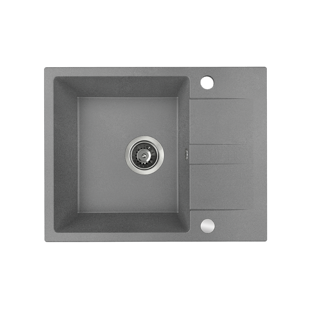 Zlewozmywak granitowy KUCHINOX LAUT 56x44 SZARY- zlew 1-komorowy         