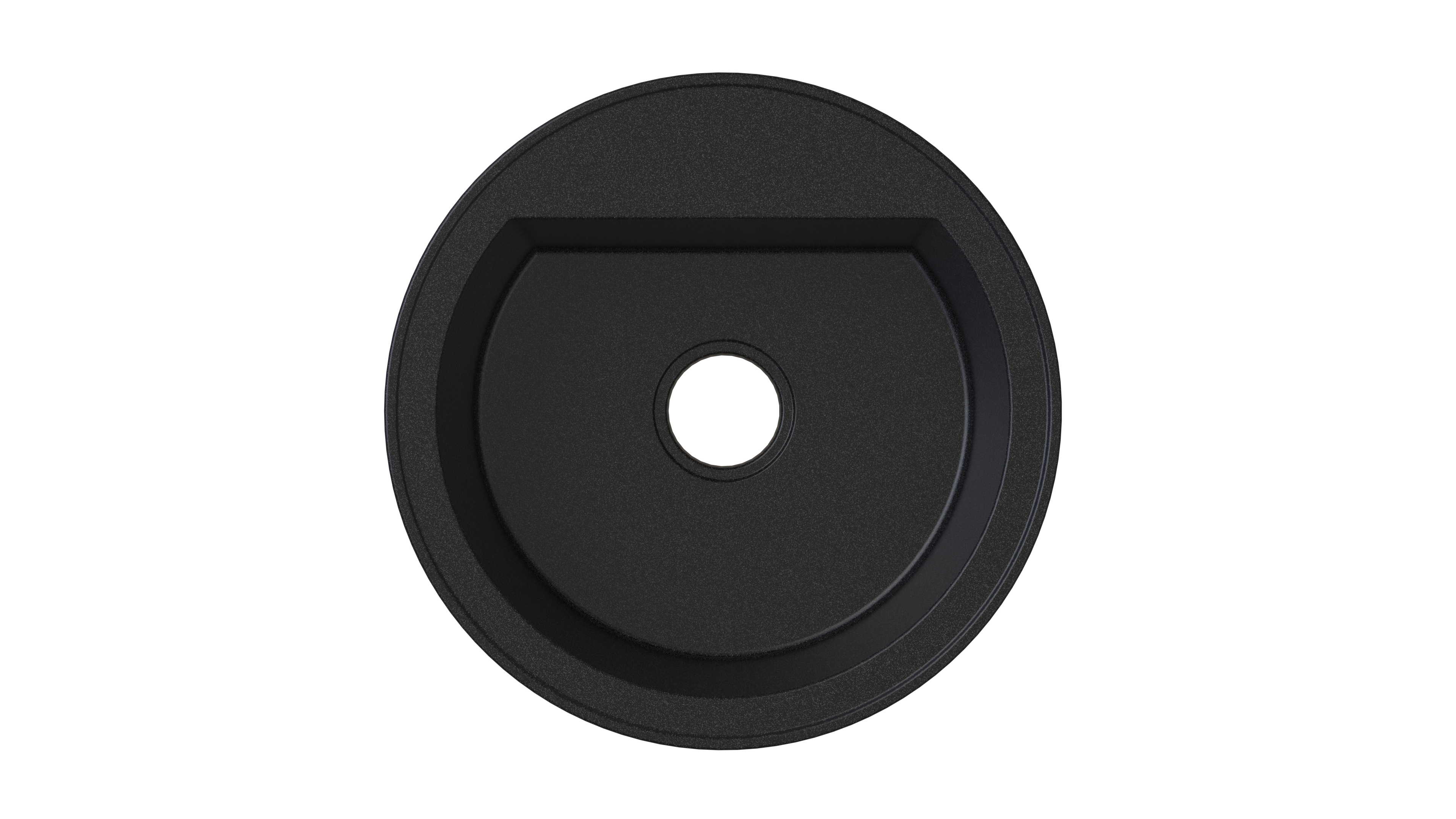 Zlewozmywak granitowy SIQUALY LEONARO CZARNY 510 mm .- jednokomorowy okrągły 