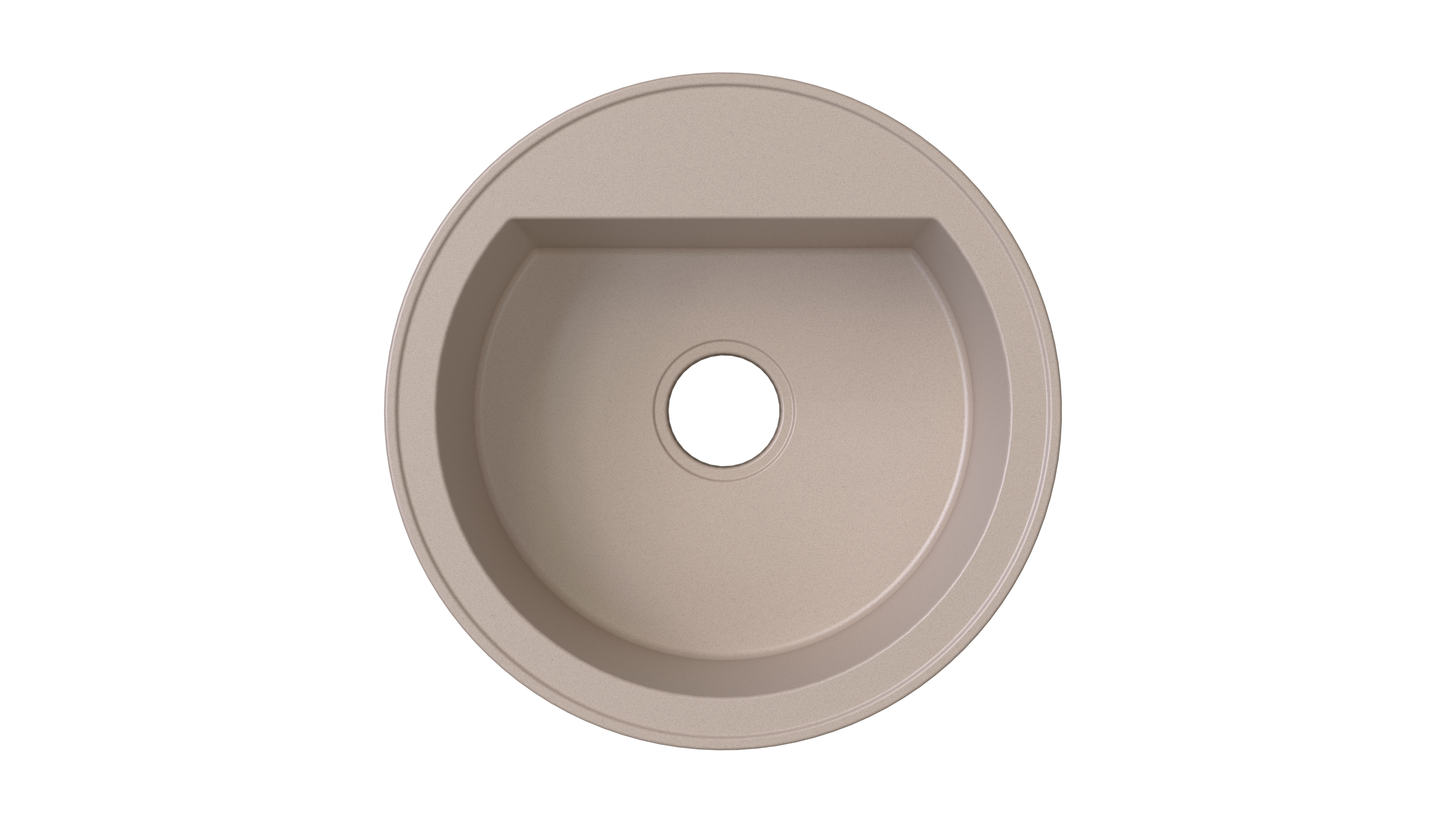 Zlewozmywak granitowy SIQUALY LEONARO BEŻOWY 510 mm. - jednokomorowy okrągły    