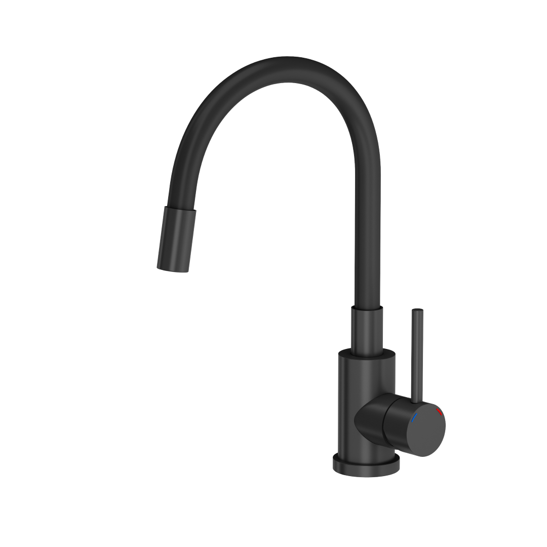 Bateria kuchenna stojąca z elastyczną wylewką Margarite czarna 