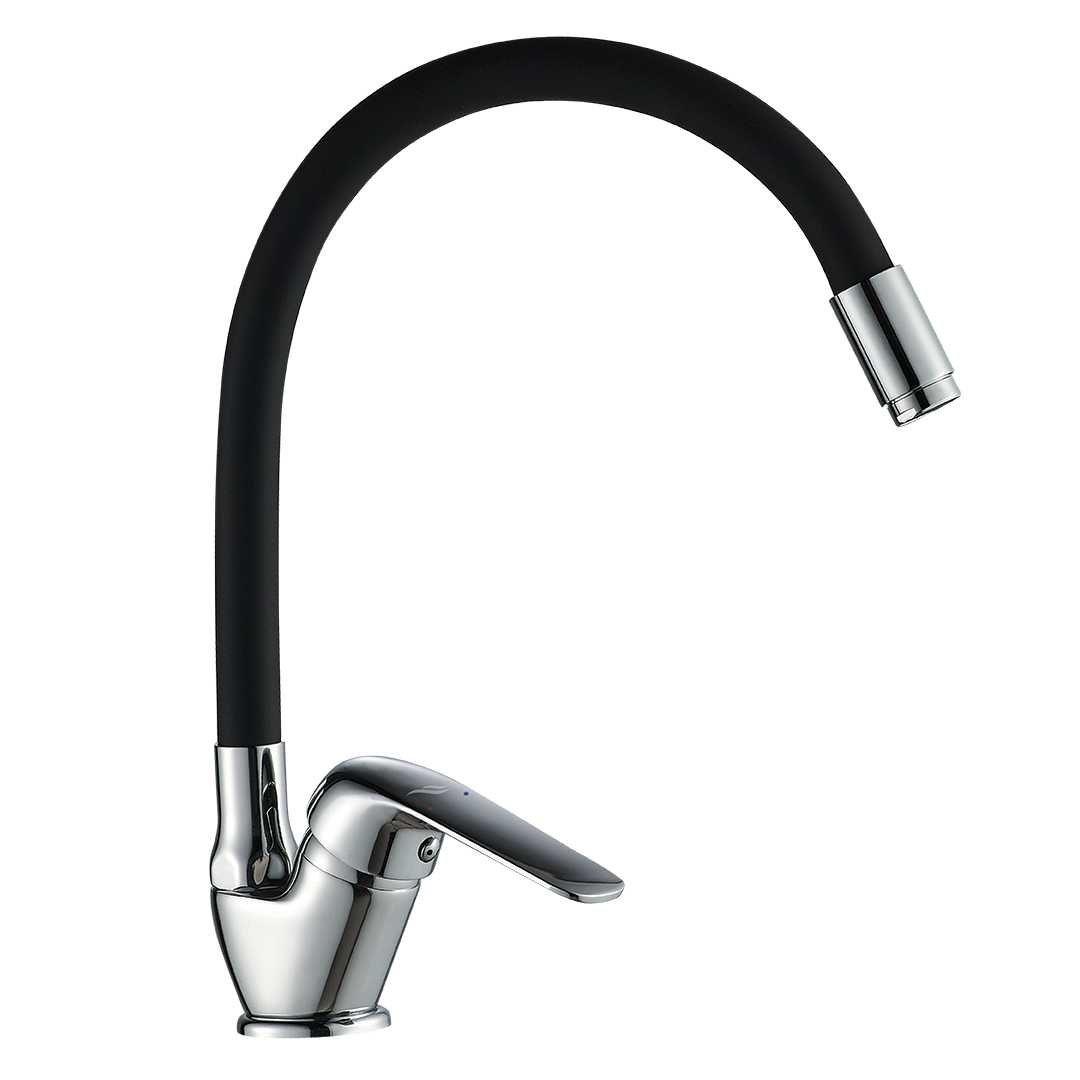 Bateria kuchenna stojąca z elastyczną wylewką ELZA czarna chrom 