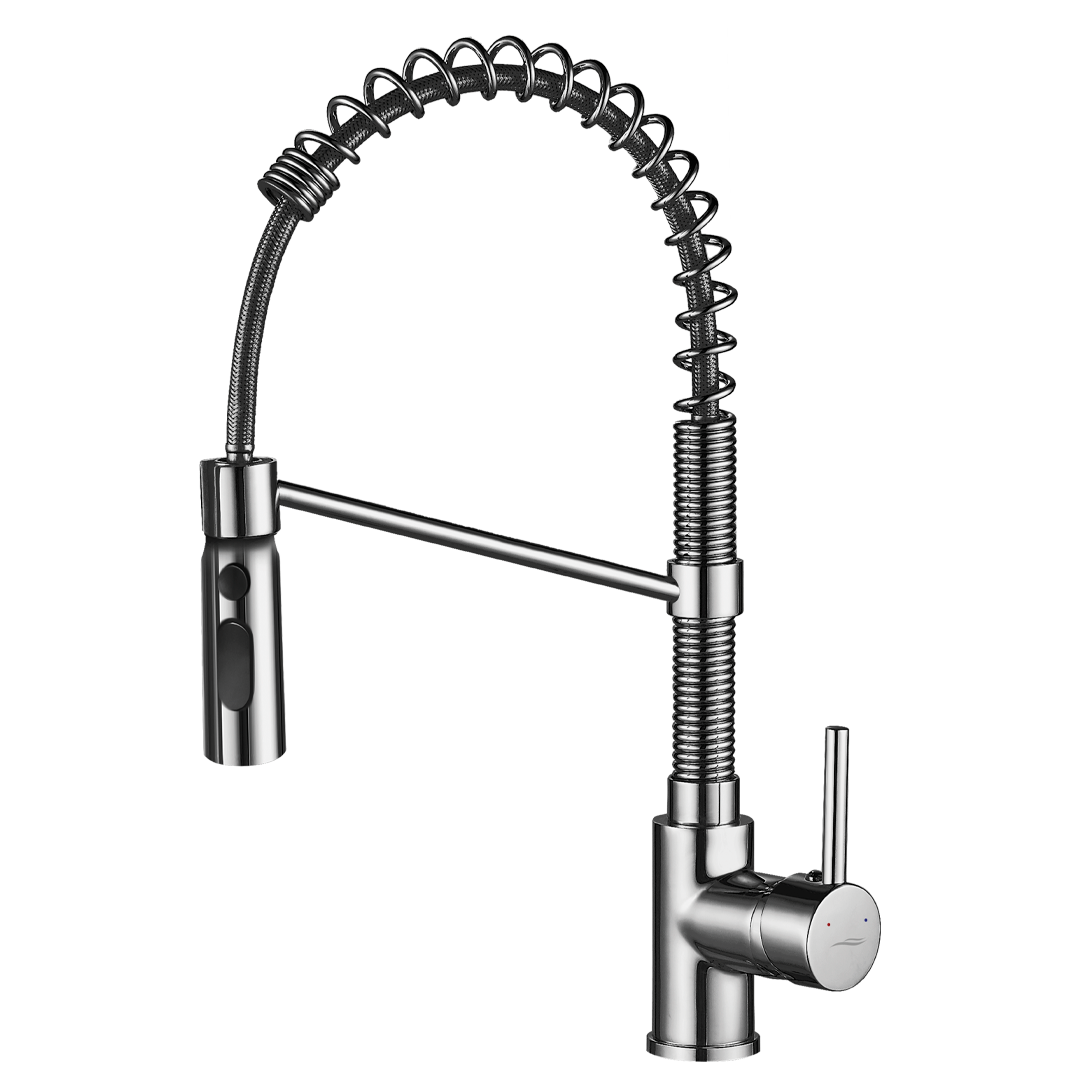 Bateria kuchenna stojąca z elastyczną wylewką na sprężynie SERPRN chrom  