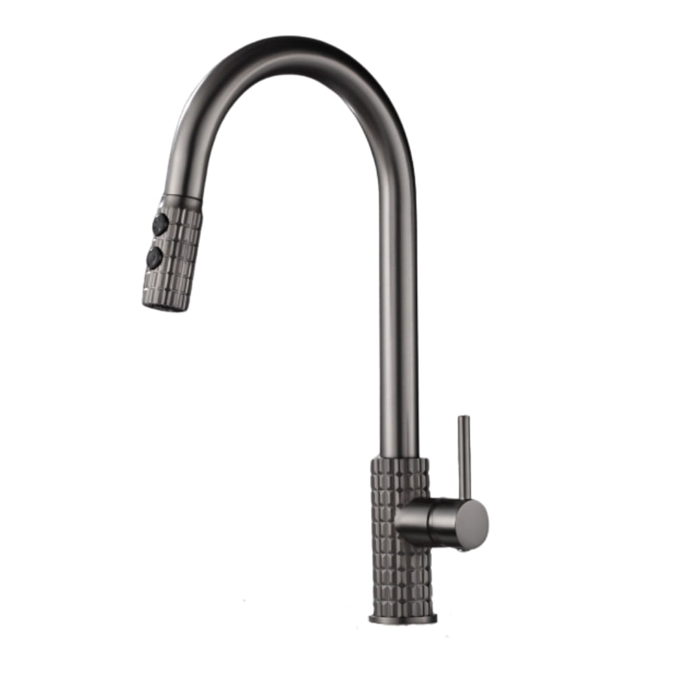 Bateria zlewozmywakowa stojąca z wyciąganą wylewką TARU PRO GUN METAL