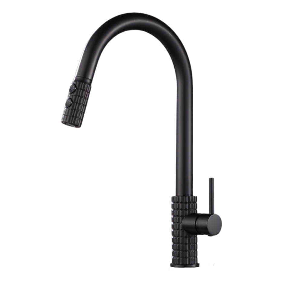 Bateria zlewozmywakowa stojąca z wyciąganą wylewką TARU PRO CZARNA