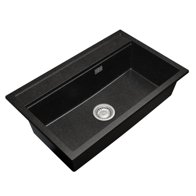 Zlewozmywak granitowy LAVRE ADVANCE 8050 CZARNY NAKRAPIANY - Zlew kuchenny jednokomorowy