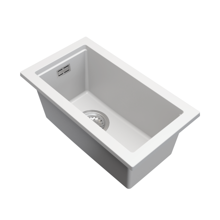 Zlewozmywak granitowy LAVRE DECOR 28x50 BIAŁY - Zlew kuchenny jednokomorowy