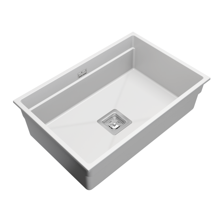 Zlewozmywak granitowy LAVRE DECOR 70x50 BIAŁY - Zlew kuchenny jednokomorowy