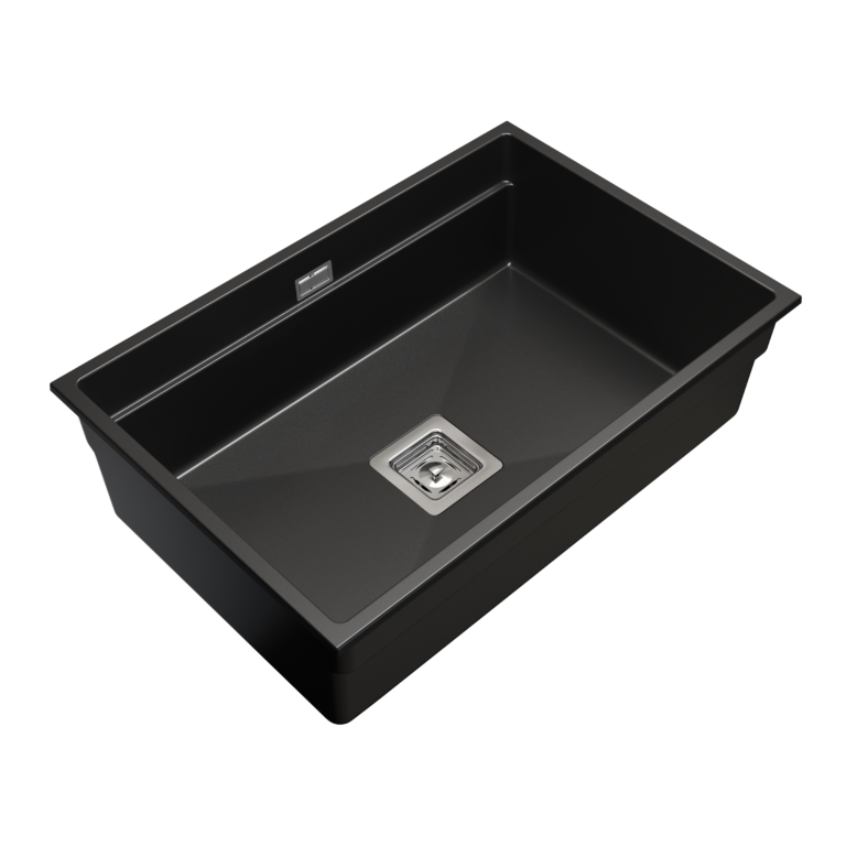 Zlewozmywak granitowy LAVRE DECOR 70x50 CZARNY - Zlew kuchenny jednokomorowy