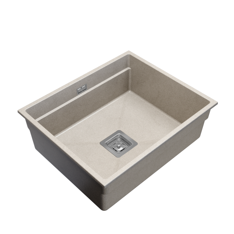 Zlewozmywak granitowy LAVRE DECOR 60x50 BEŻOWY - Zlew kuchenny jednokomorowy