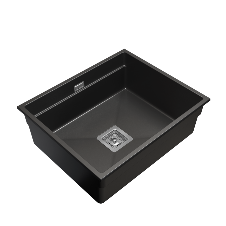 Zlewozmywak granitowy LAVRE DECOR 60x50 CZARNY - Zlew kuchenny jednokomorowy