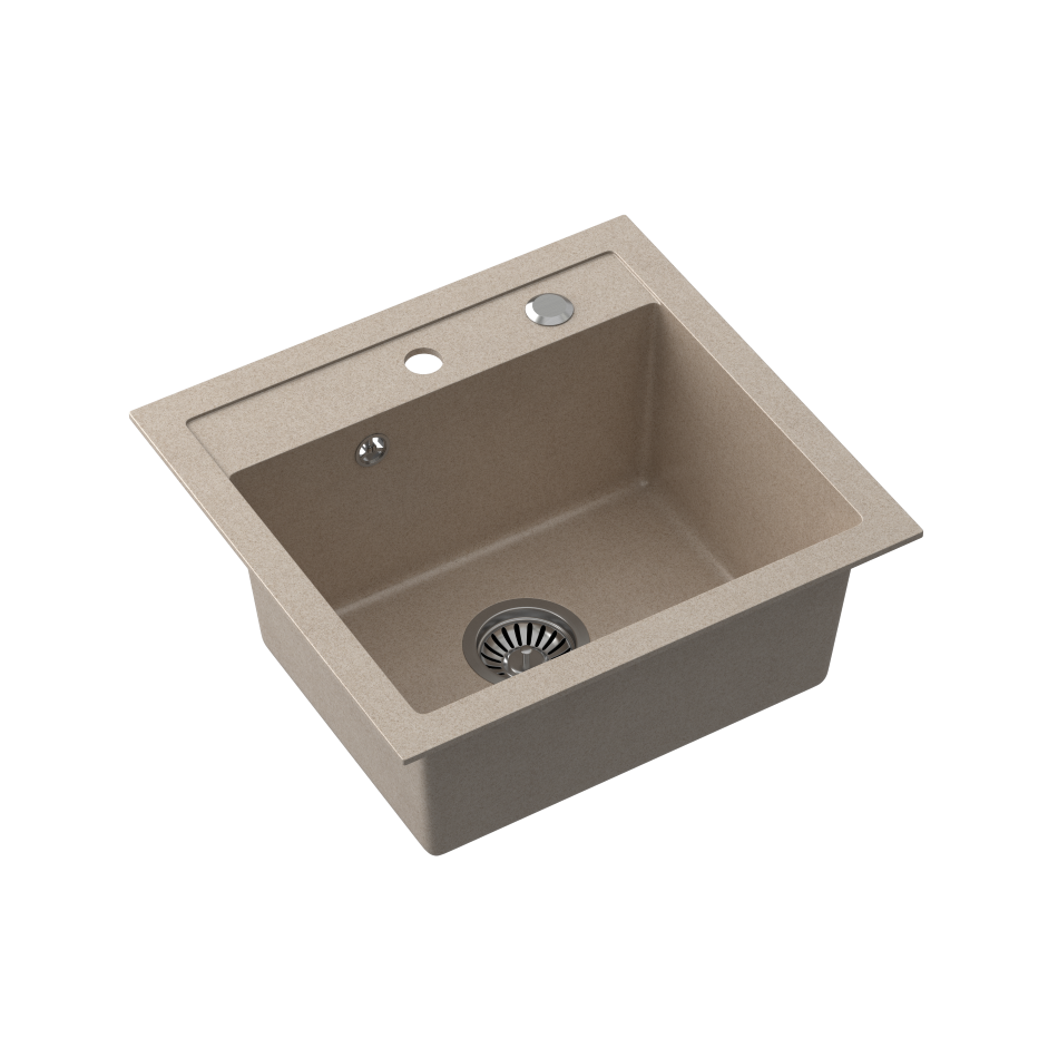 Zlewozmywak granitowy QUADRON JOHNNY 110 50x47 BEŻOWY - Zlew kuchenny jednokomorowy 